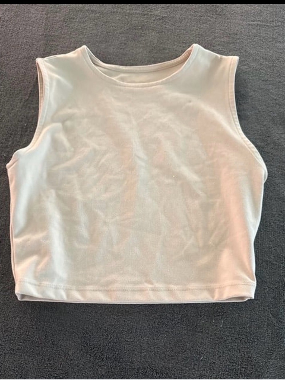 Joah Brown Sleeveless Cropped Tank Top in Light Beige - Picture 2 of 5